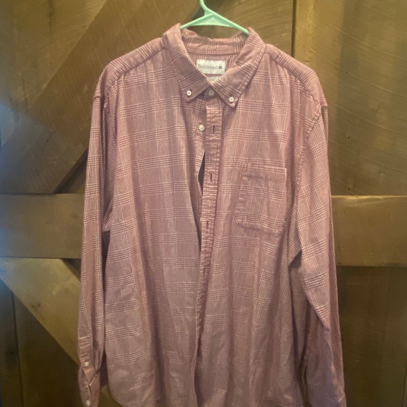 Red and white plaid men’s button down shirt - Picture 2 of 2